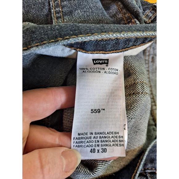 Levi's Relaxed Straight 559 Blue Jeans Size 40x30 - Picture 3 of 5